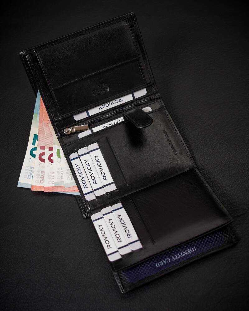 Odinė piniginė RFID ROVICKY RV-7680278-IL-BCA-44