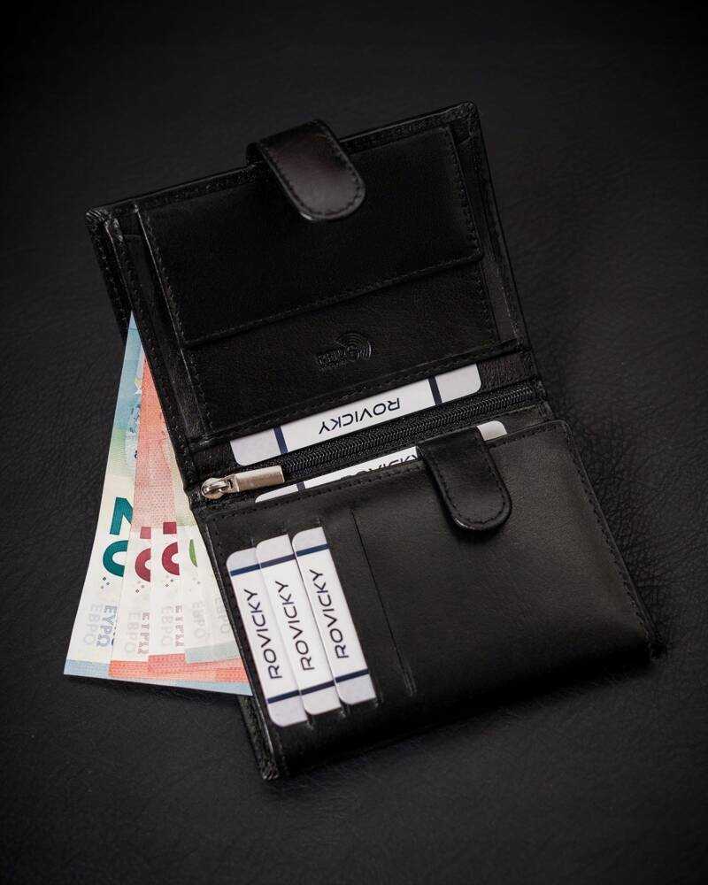 Odinė piniginė RFID ROVICKY RV-7680278-IL-L-BCA-