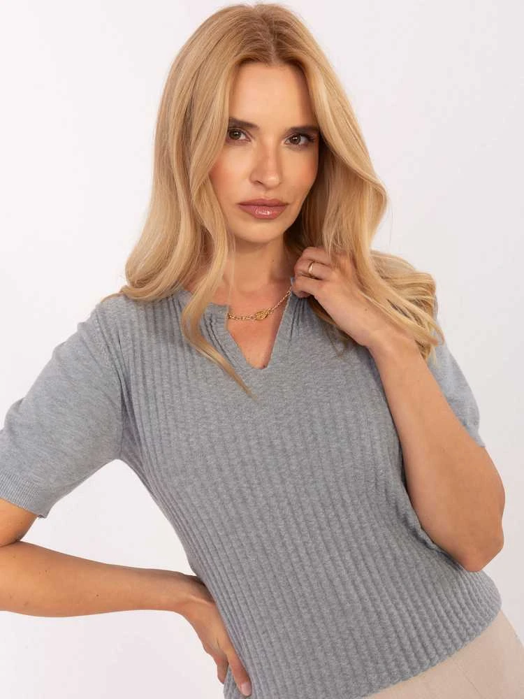 P-M Sweter-PM-SW-PM-5053.39-pilka