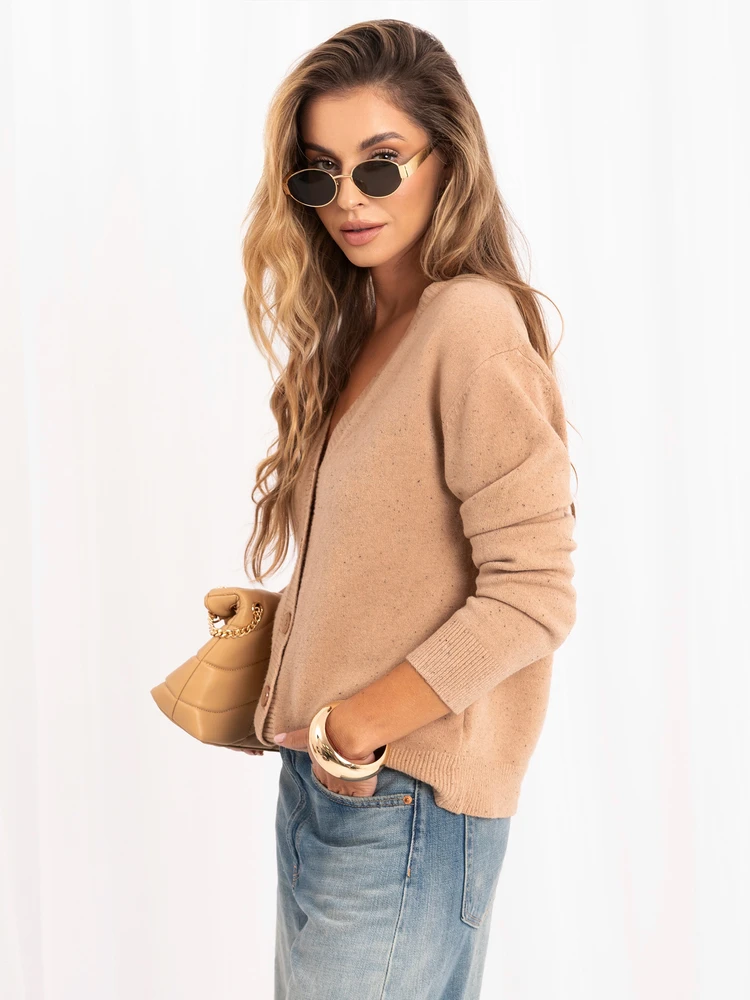 P-M Sweter-PM-SW-PM-5321.88-camelowy