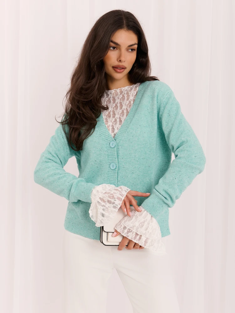 P-M Sweter-PM-SW-PM-5321.88-mietowy