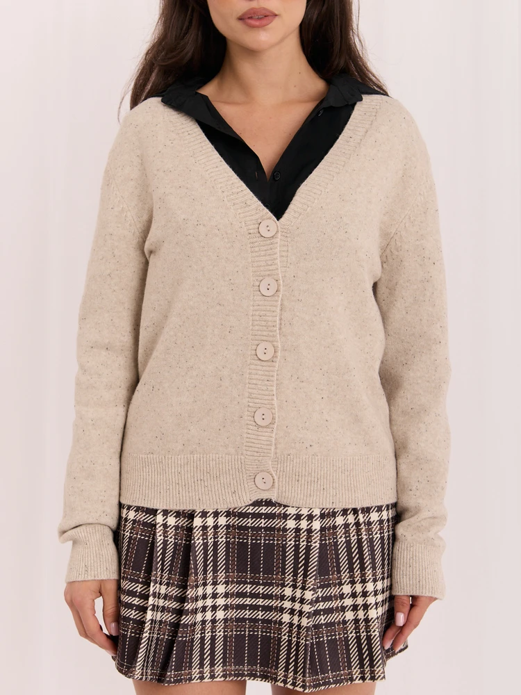 P-M Sweter-PM-SW-PM-5321.88-smėlio spalva