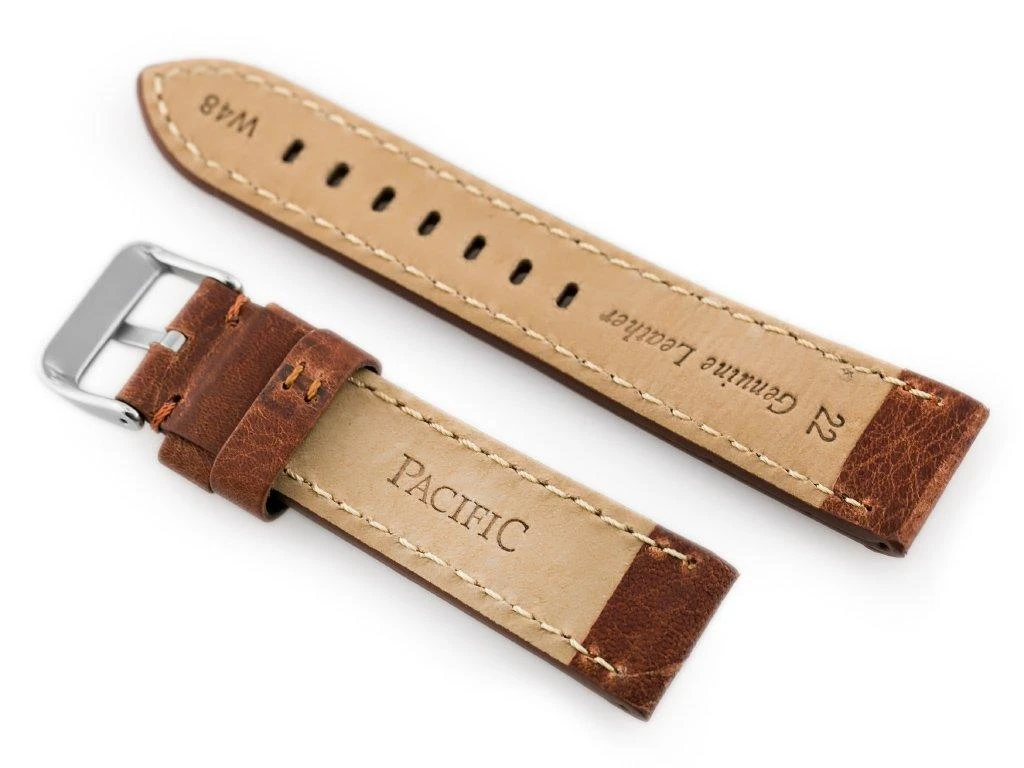 Pacific Odinė laikrodžio apyrankė W48 - PREMIUM - tamsiai ruda I - 24mm