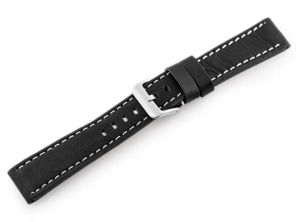 Pacific Odinė laikrodžio apyrankė W48 - PREMIUM - juoda/balta - 24mm