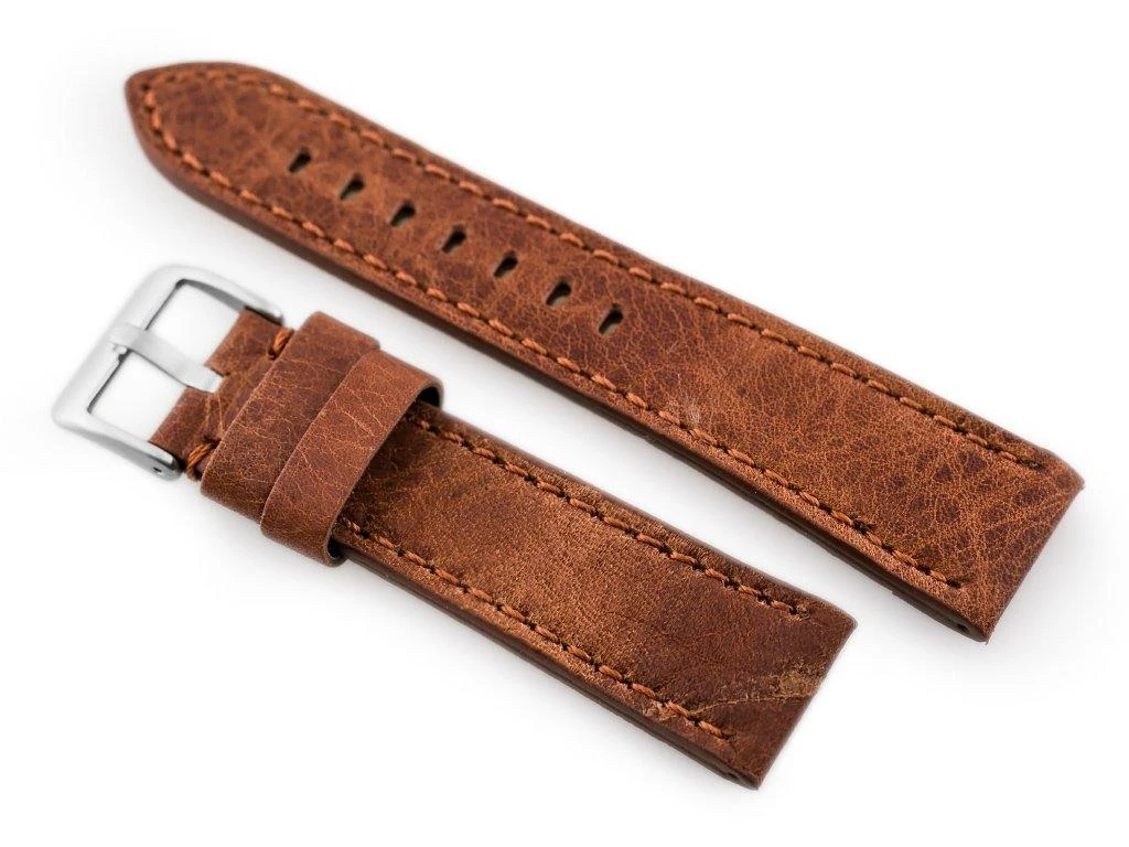Pacific Odinė laikrodžio apyrankė W48 - PREMIUM - tamsiai ruda I - 24mm