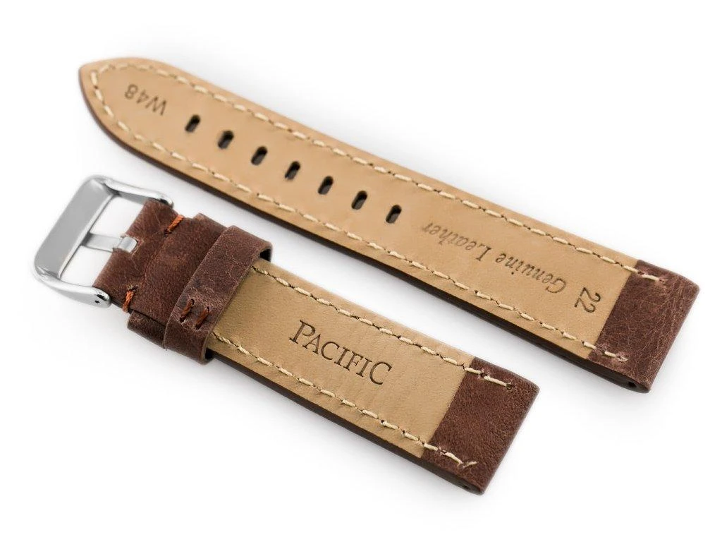 Pacific Odinė laikrodžio apyrankė W48 - PREMIUM - tamsiai ruda II - 20mm