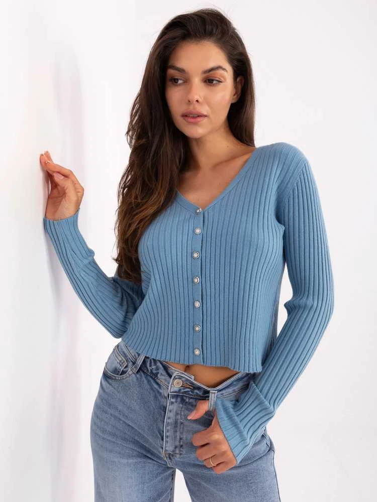 Passione Moda Sweter-PM-SW-R1639.27-šviesiai mėlyna