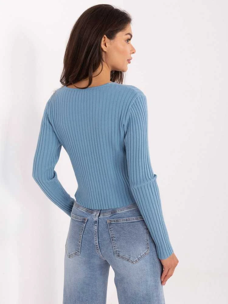Passione Moda Sweter-PM-SW-R1639.27-šviesiai mėlyna