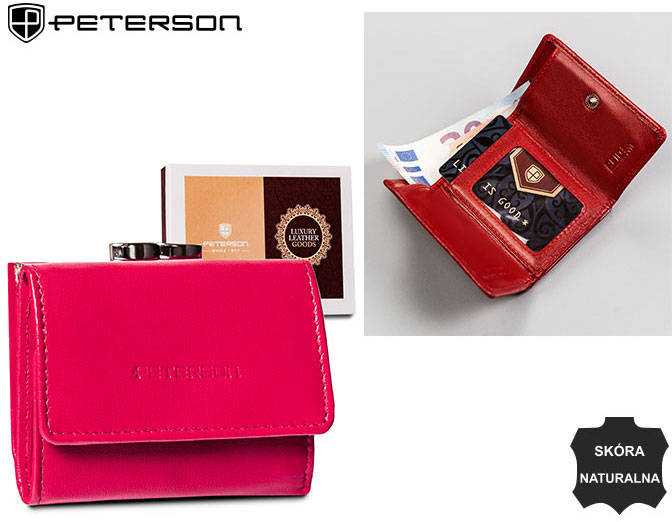 Peterson Moteriška odinė piniginė PTN RD-25-GCL Magenta