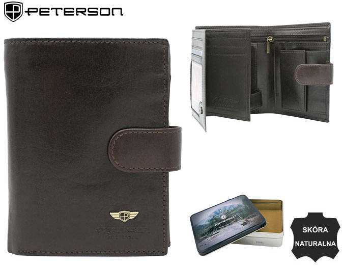 Peterson Vyriška odinė piniginė PTN 22308L-VT Juodas