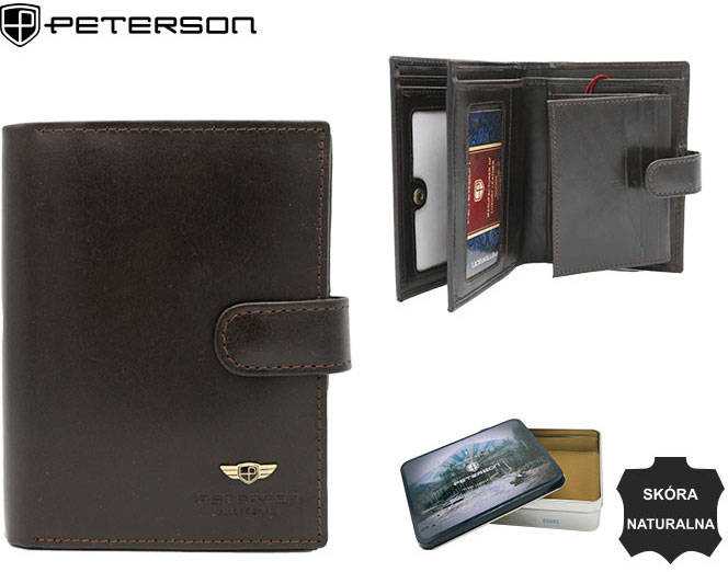 Peterson Vyriška odinė piniginė PTN 22310L-VT Juodas