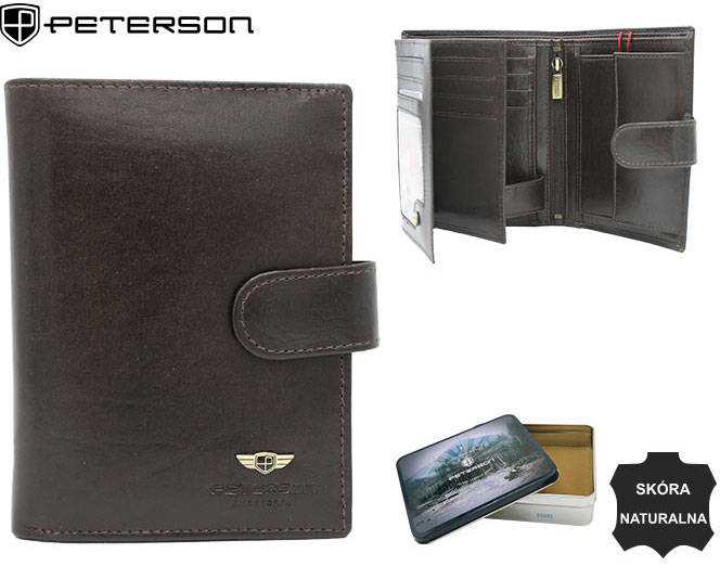 Peterson Vyriška odinė piniginė PTN 22311L-VT Juodas