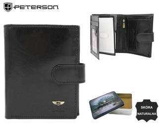 Peterson Vyriška odinė piniginė PTN 22309L-VT Juodas