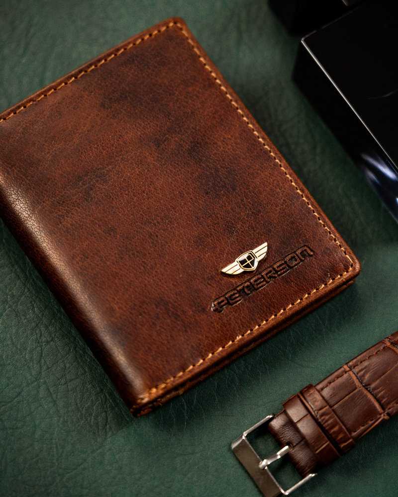 Peterson portfelis PTN WL-0904-COM konjakas