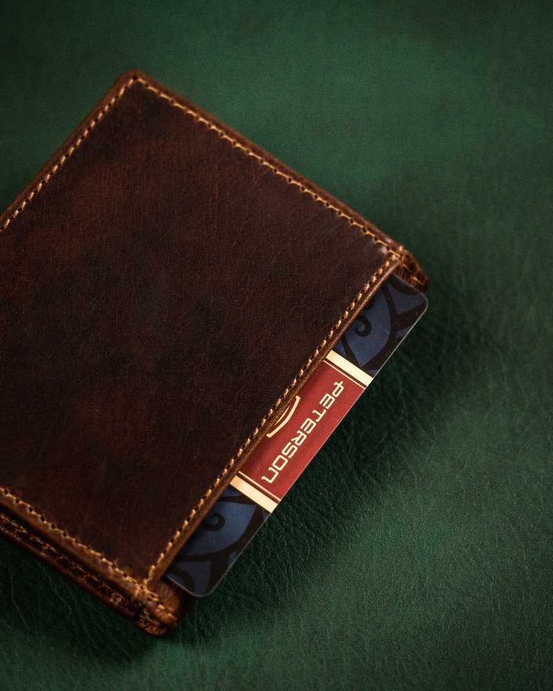 Peterson portfelis PTN WL-0904-COM konjakas