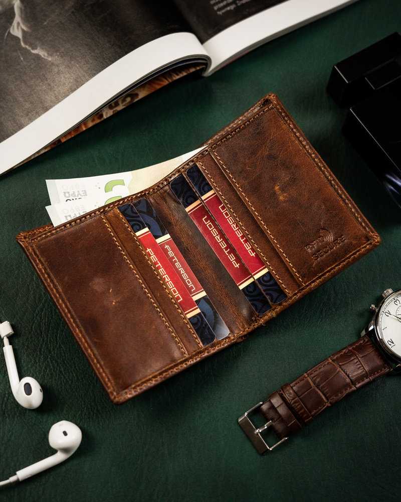 Peterson portfelis PTN WL-0904-COM konjakas
