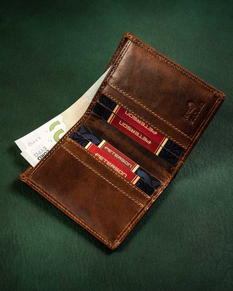 Peterson portfelis PTN WL-0904-COM konjakas