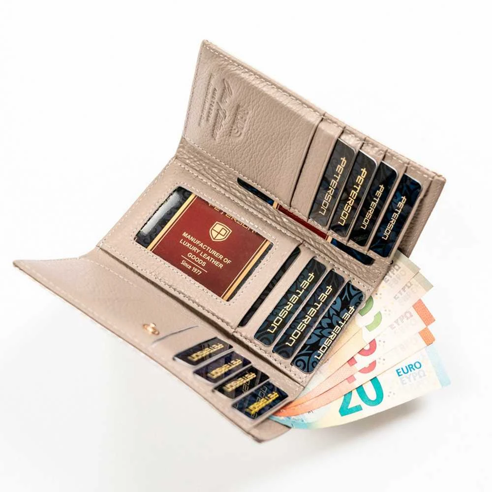 Natūralios odos moteriška piniginė Peterson PTN 42108-SBR-BE – smėlio