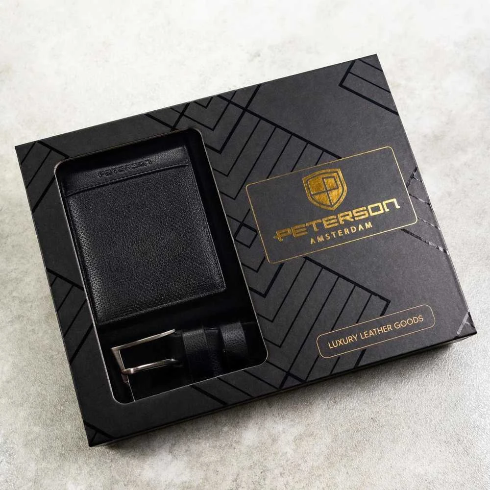 Piniginės ir diržo rinkinys vyrams Peterson PTN SET N992-DOT
