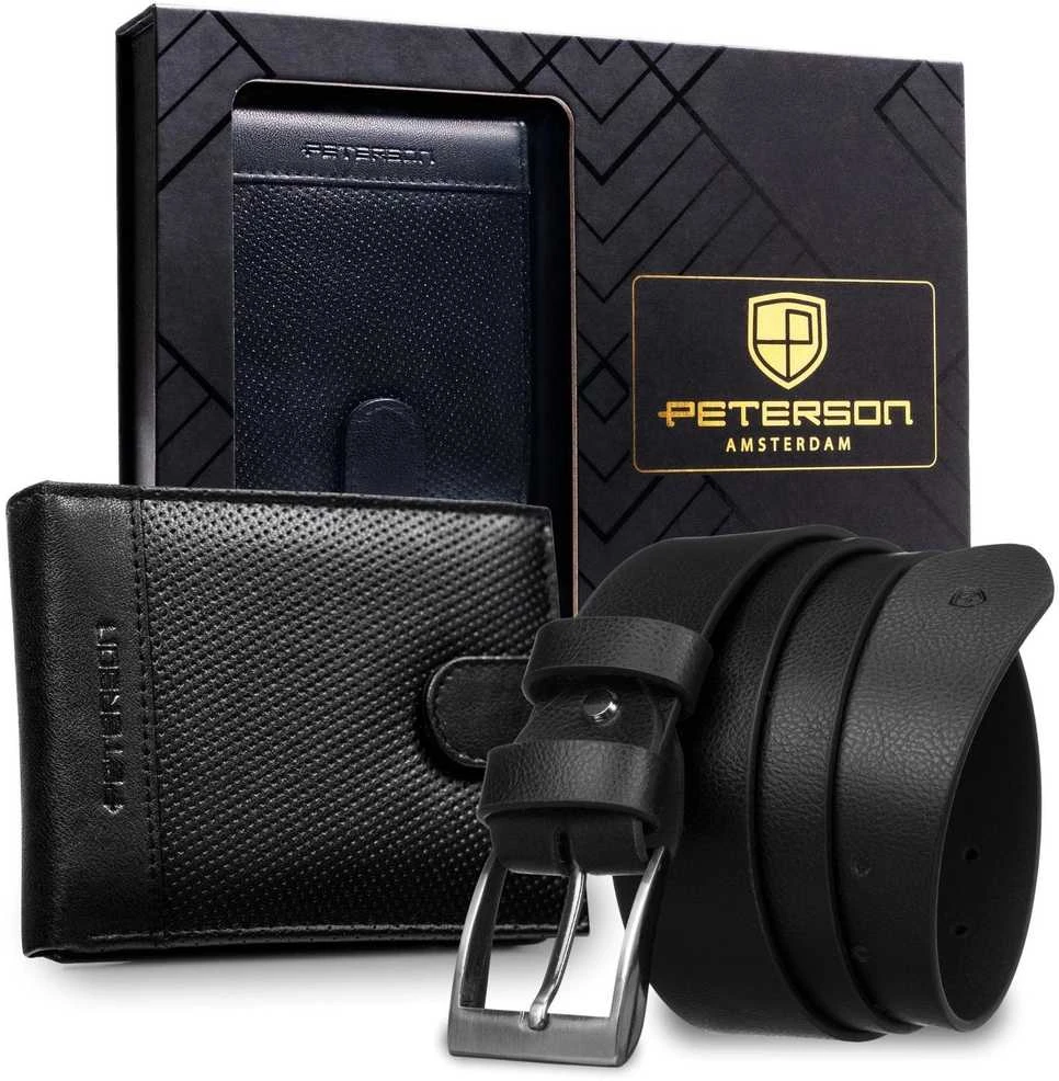 Piniginės ir diržo rinkinys vyrams Peterson PTN SET N992L-DOT