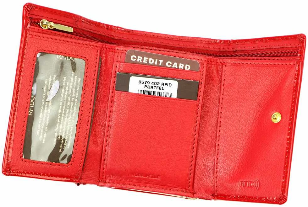 Natūralios odos moteriška piniginė Mato Grosso 0579-402 RFID – raudona