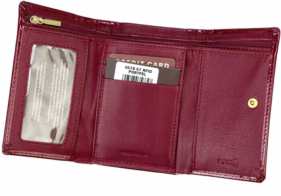Natūralios odos moteriška piniginė Mato Grosso 0579-57 RFID – bordo
