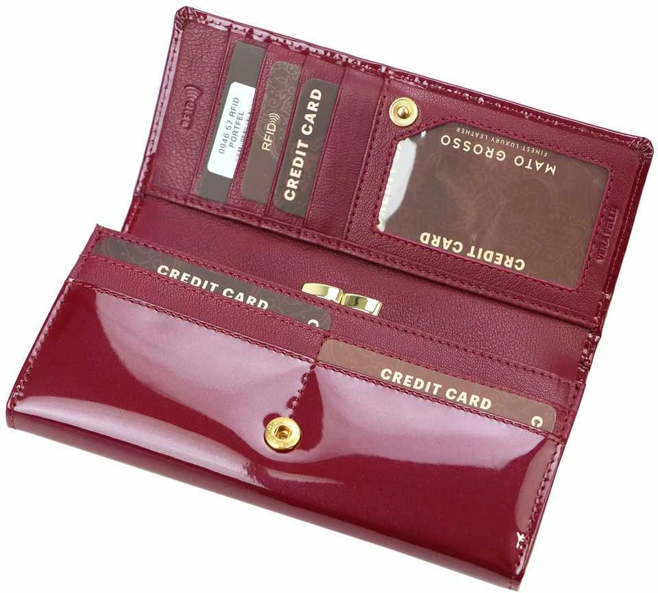 Natūralios odos moteriška piniginė Mato Grosso 0946-57 RFID – bordo