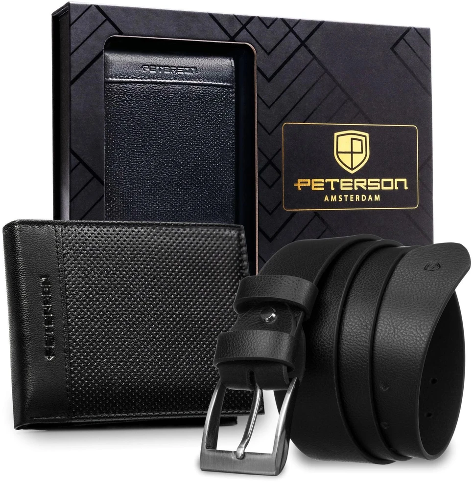 Piniginės ir diržo rinkinys vyrams Peterson PTN SET N992-DOT