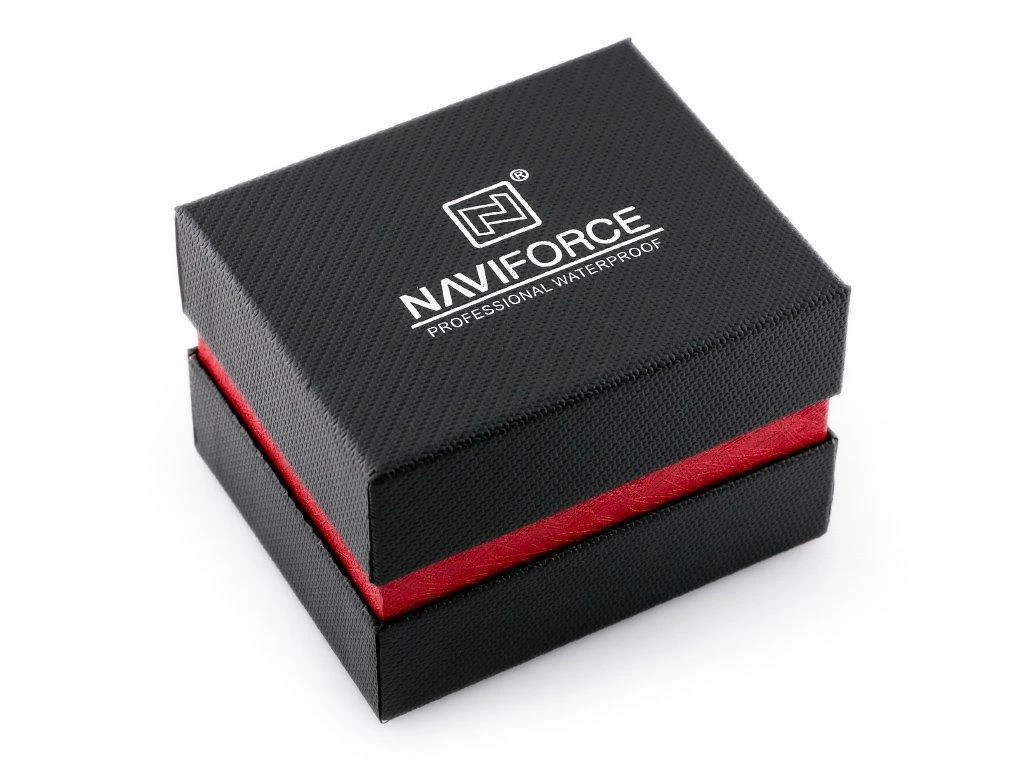 Naviforce dėžutė laikrodžiui su raudonu akcentu