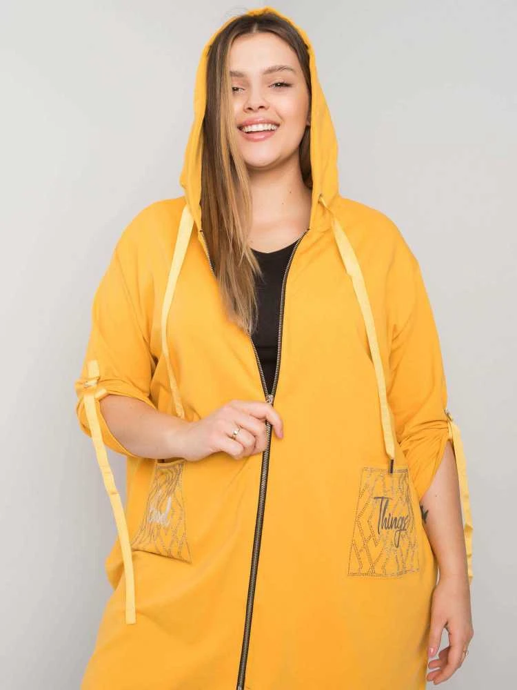 Relevance Megztinis-RV-BL-6795.84-tamsiai geltonas