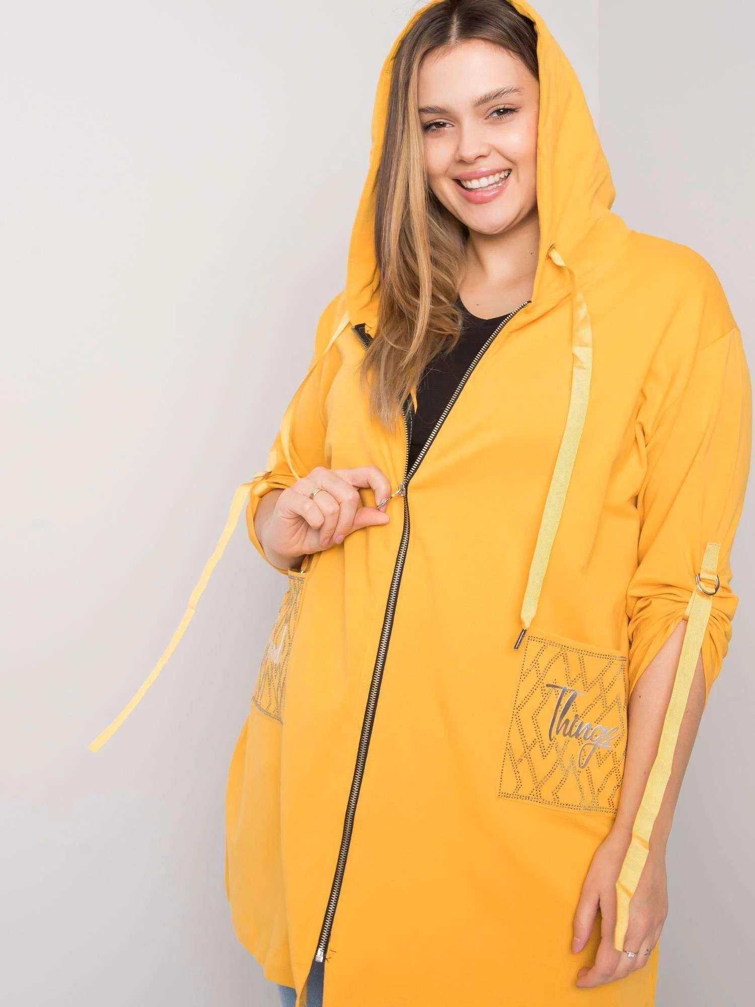 Relevance Megztinis-RV-BL-6795.84-tamsiai geltonas