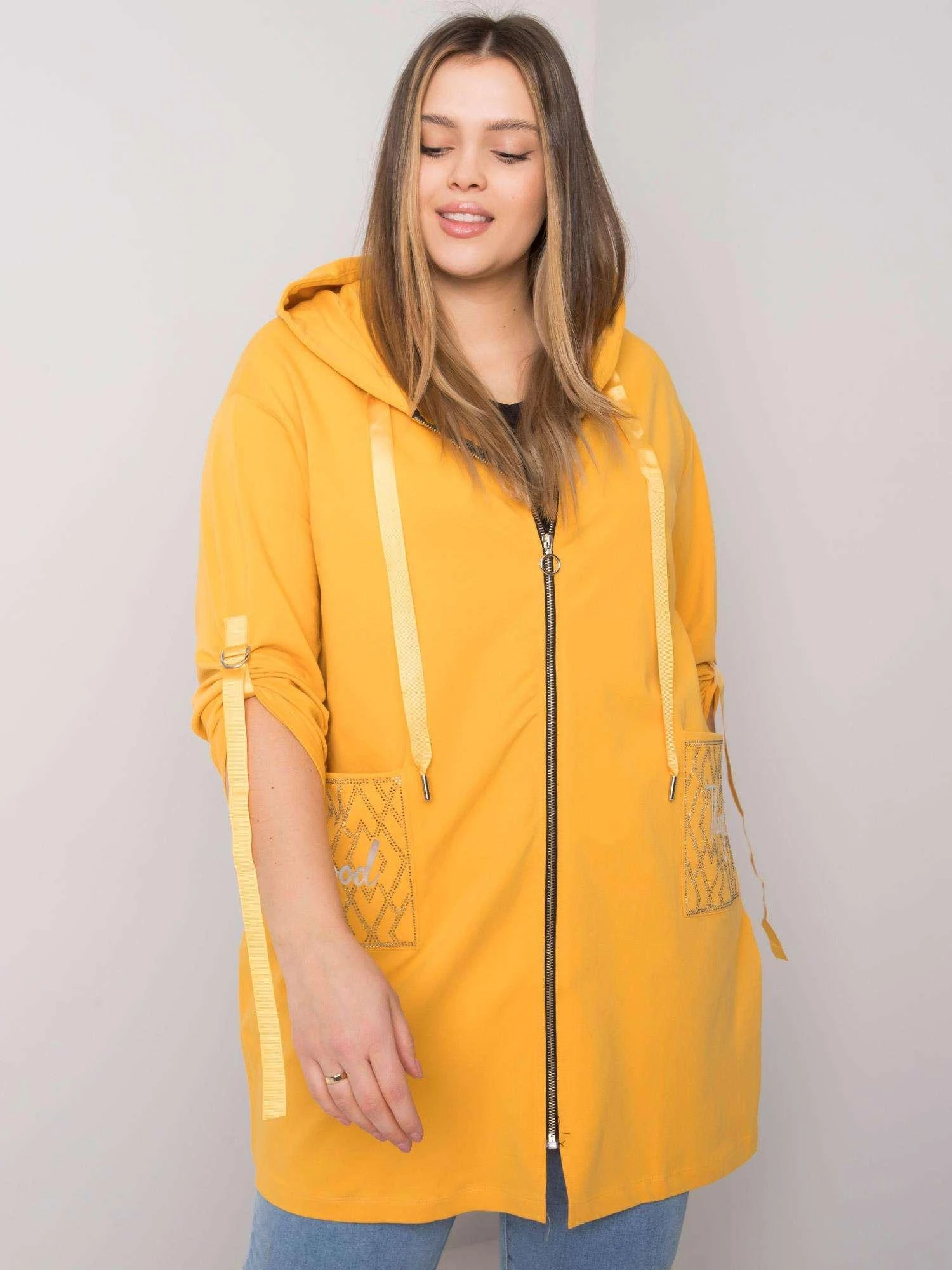 Relevance Megztinis-RV-BL-6795.84-tamsiai geltonas