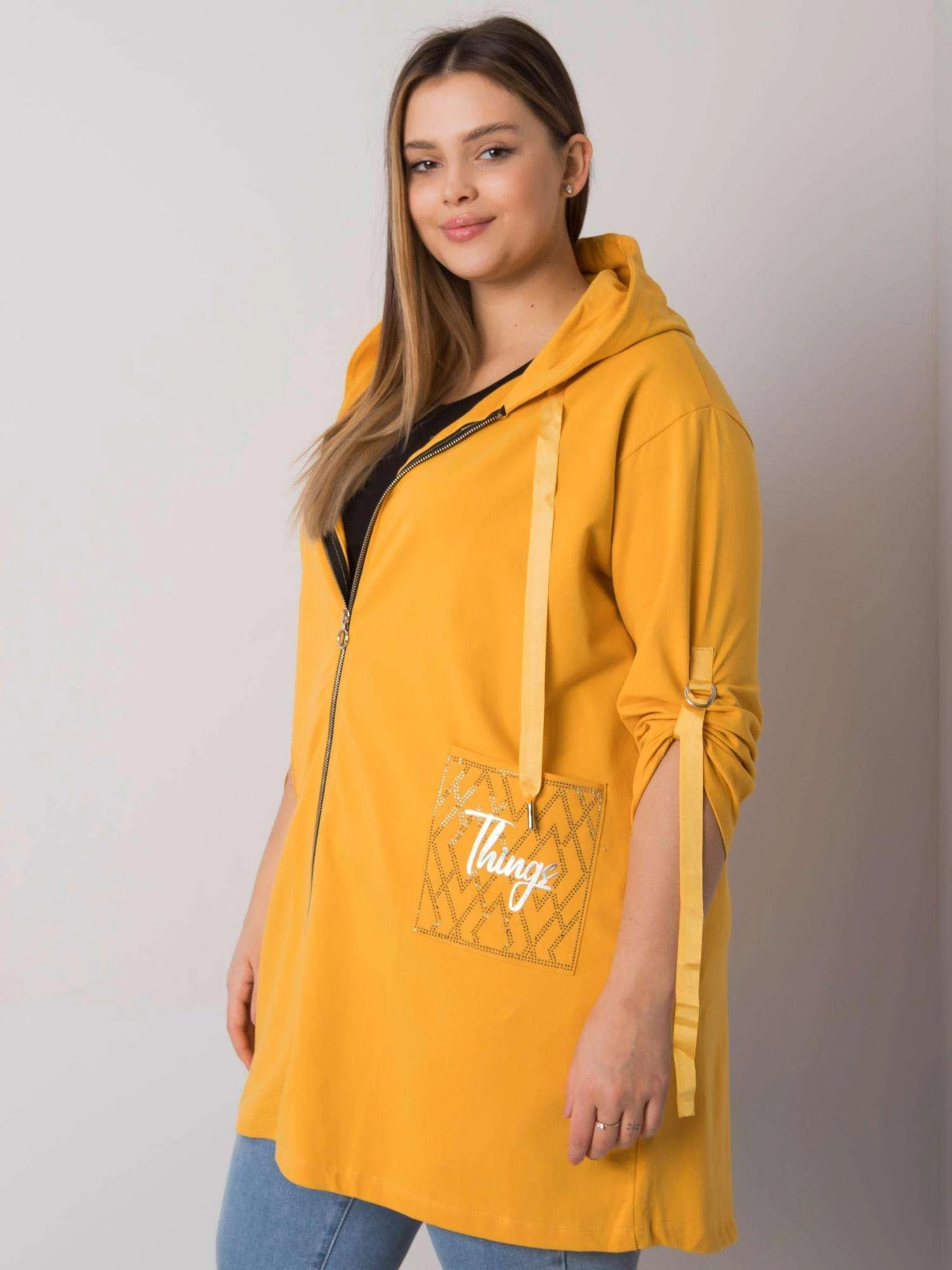 Relevance Megztinis-RV-BL-6795.84-tamsiai geltonas