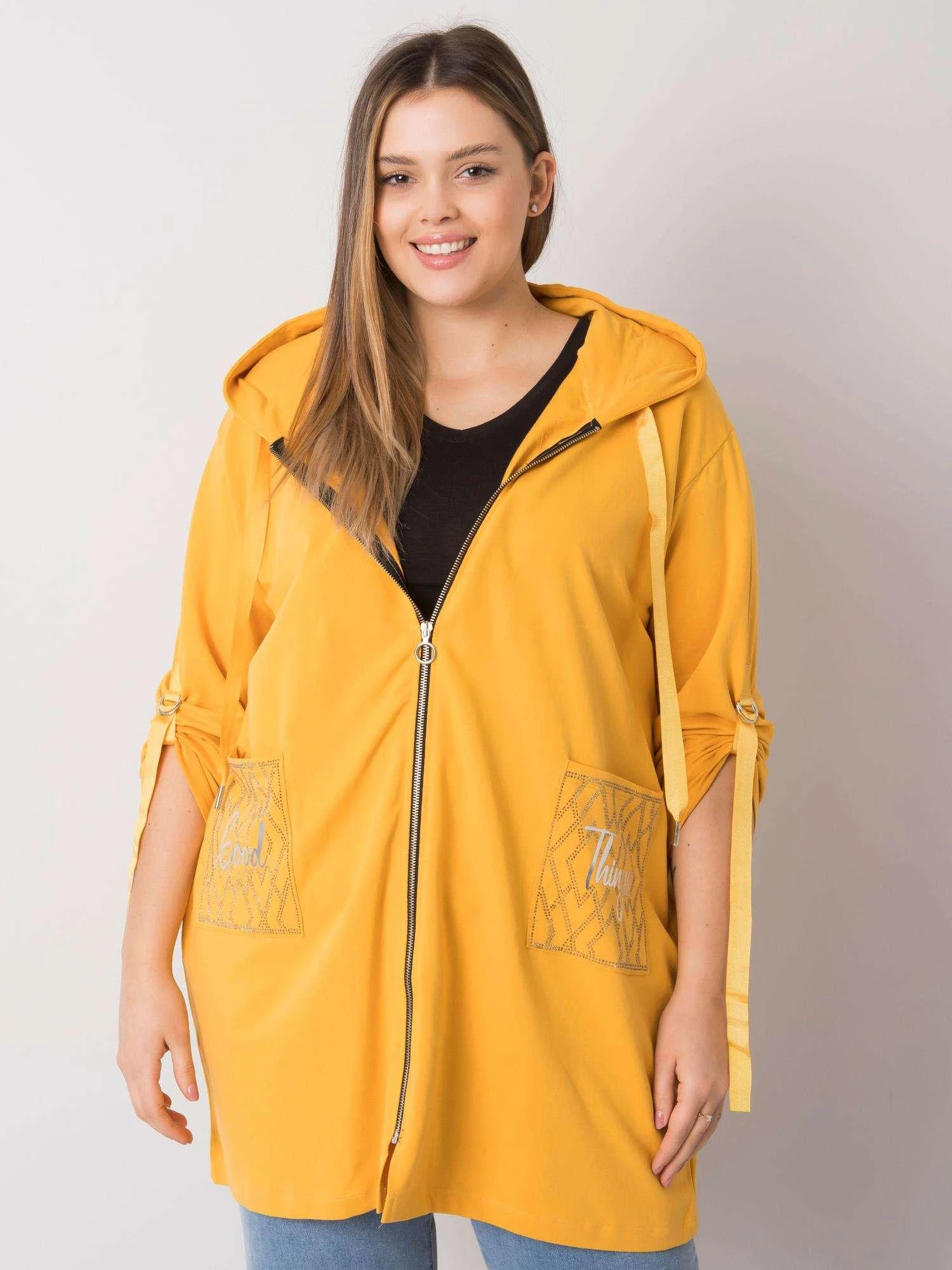 Relevance Megztinis-RV-BL-6795.84-tamsiai geltonas