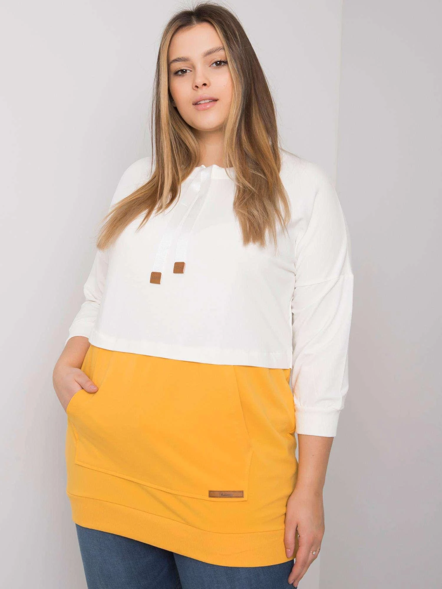 Relevance Megztinis-RV-BL-6845.51P-baltas-geltonas
