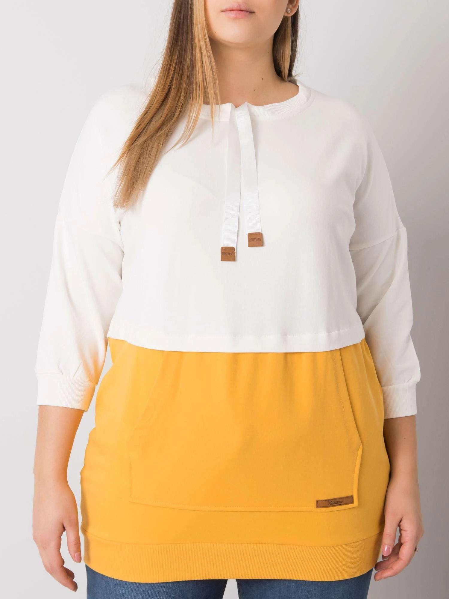 Relevance Megztinis-RV-BL-6845.51P-baltas-geltonas