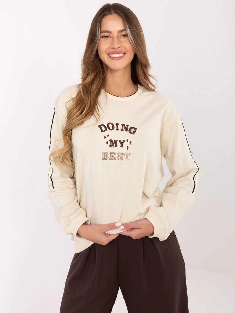 Relevance Bluza-RV-BL-A942.62-jasny smėlio spalva