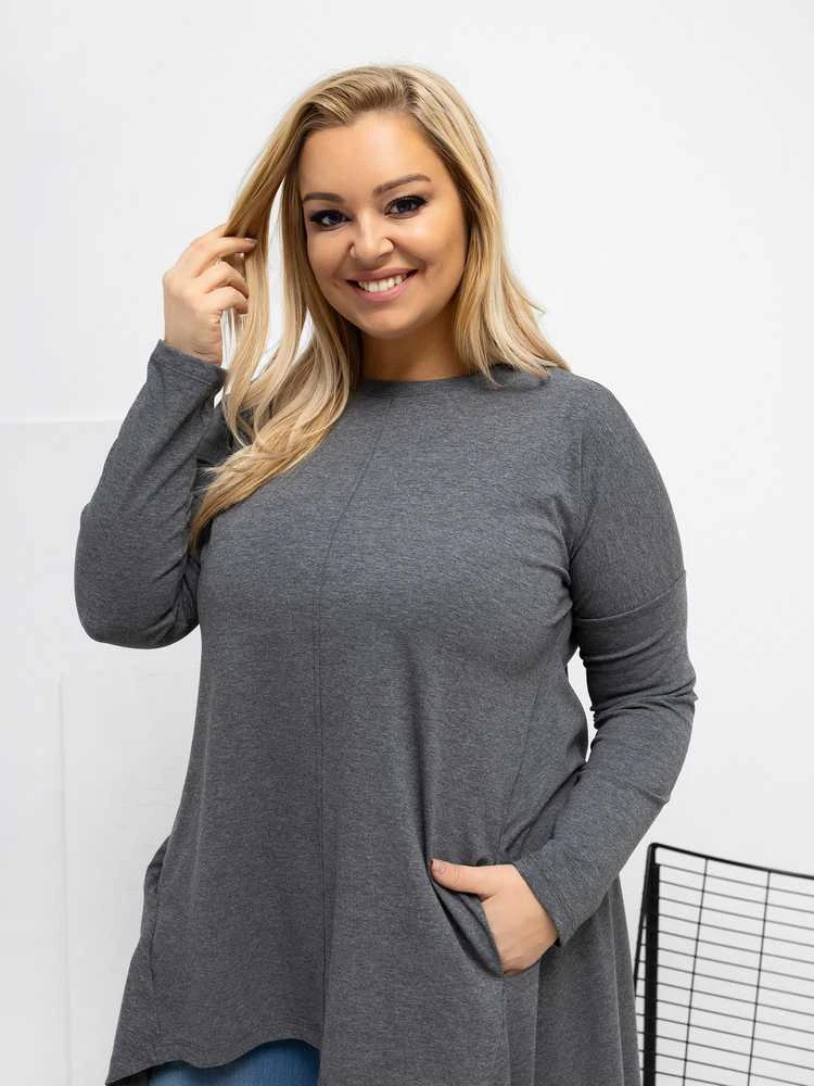 Relevance Bluzka-RV-BZ-7054-1.06-ciemny pilka
