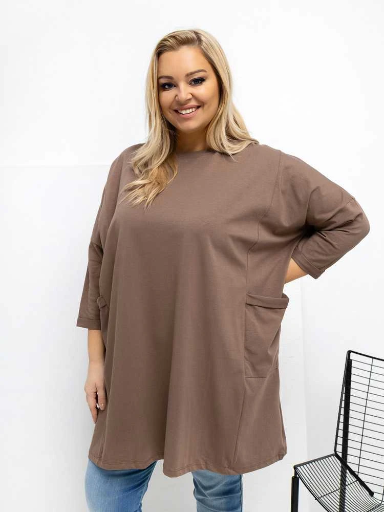 Relevance Bluzka-RV-BZ-A1076.00-ciemny bezowy