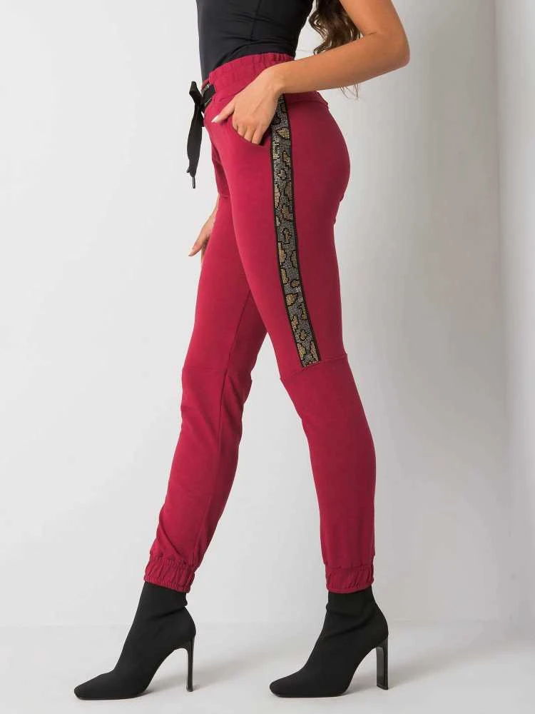 Relevance Sportiniai kelnaitės-RV-DR-6891.54-bordo