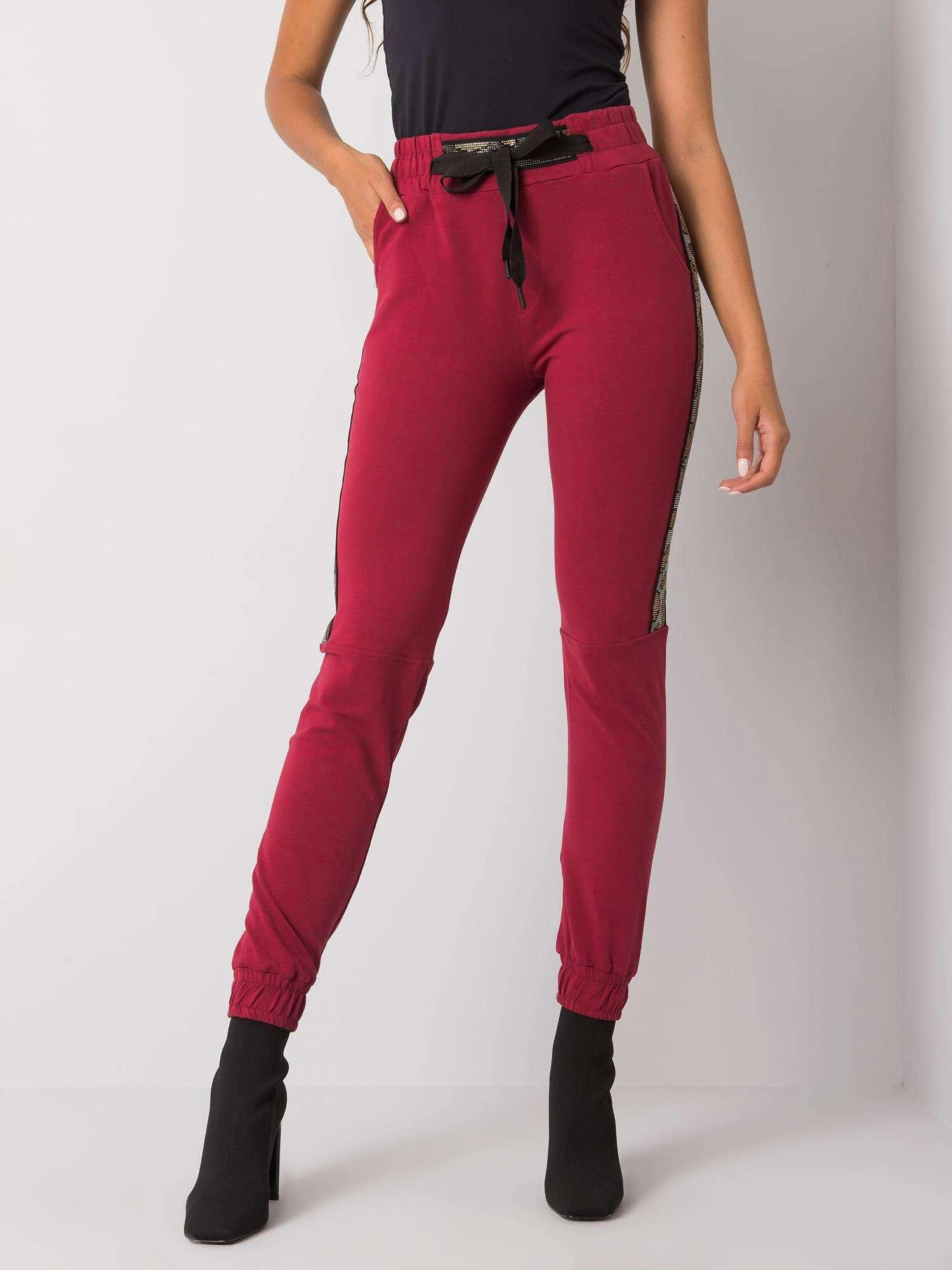 Relevance Sportiniai kelnaitės-RV-DR-6891.54-bordo