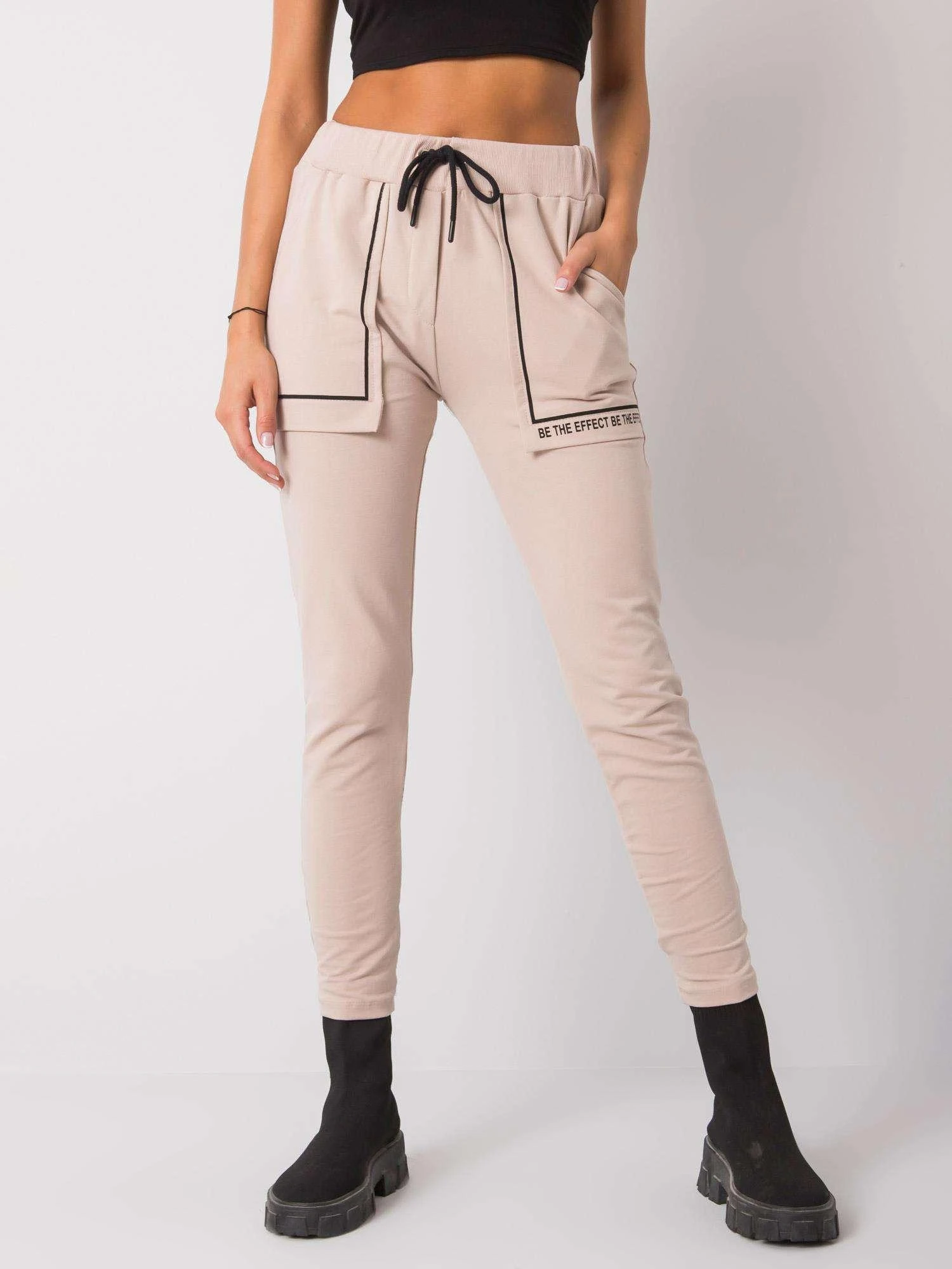 Relevance Sportinės kelnės-RV-DR-7035.70-smėlio spalvos