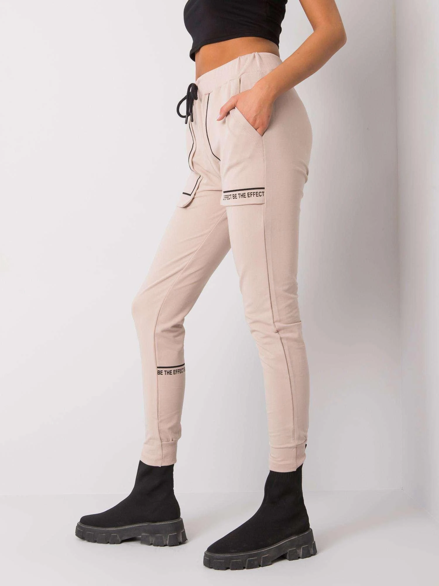 Relevance Sportinės kelnės-RV-DR-7035.70-smėlio spalvos