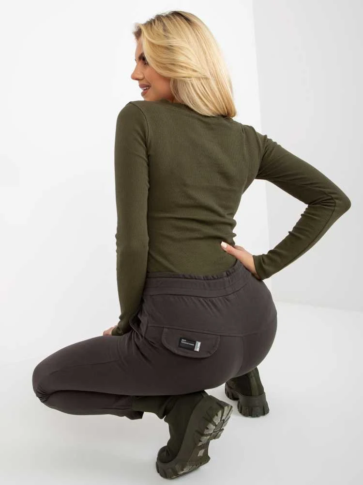 Relevance Sportinės kelnės - RV-DR-8369.89P - tamsi chaki