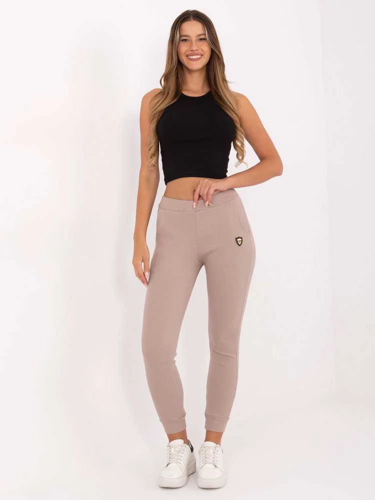 Relevance Sportinės kelnės-RV-DR-9602.50-smėlio spalva