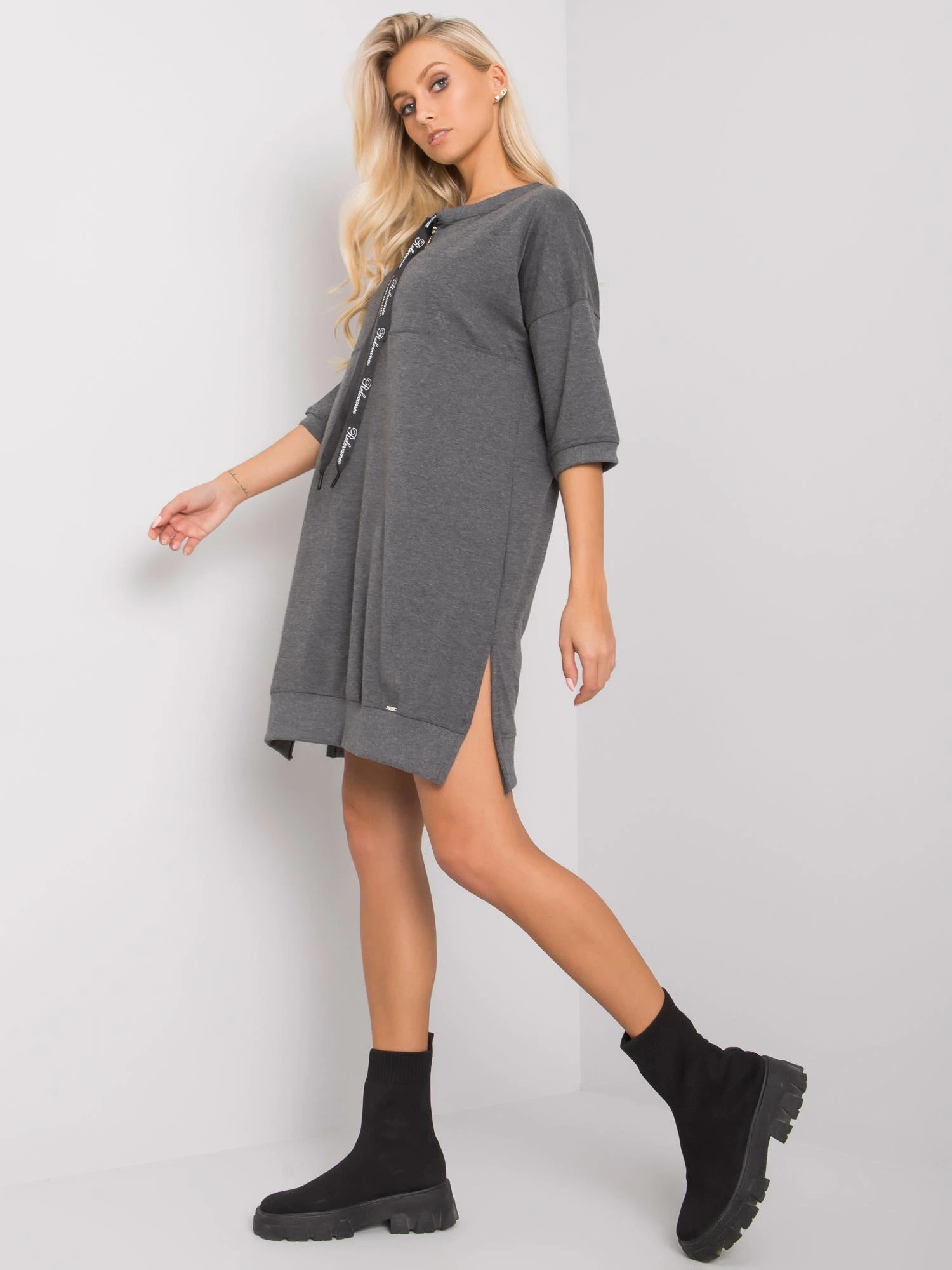 Relevance Suknelė-RV-SK-6273.47P-tamsiai pilka