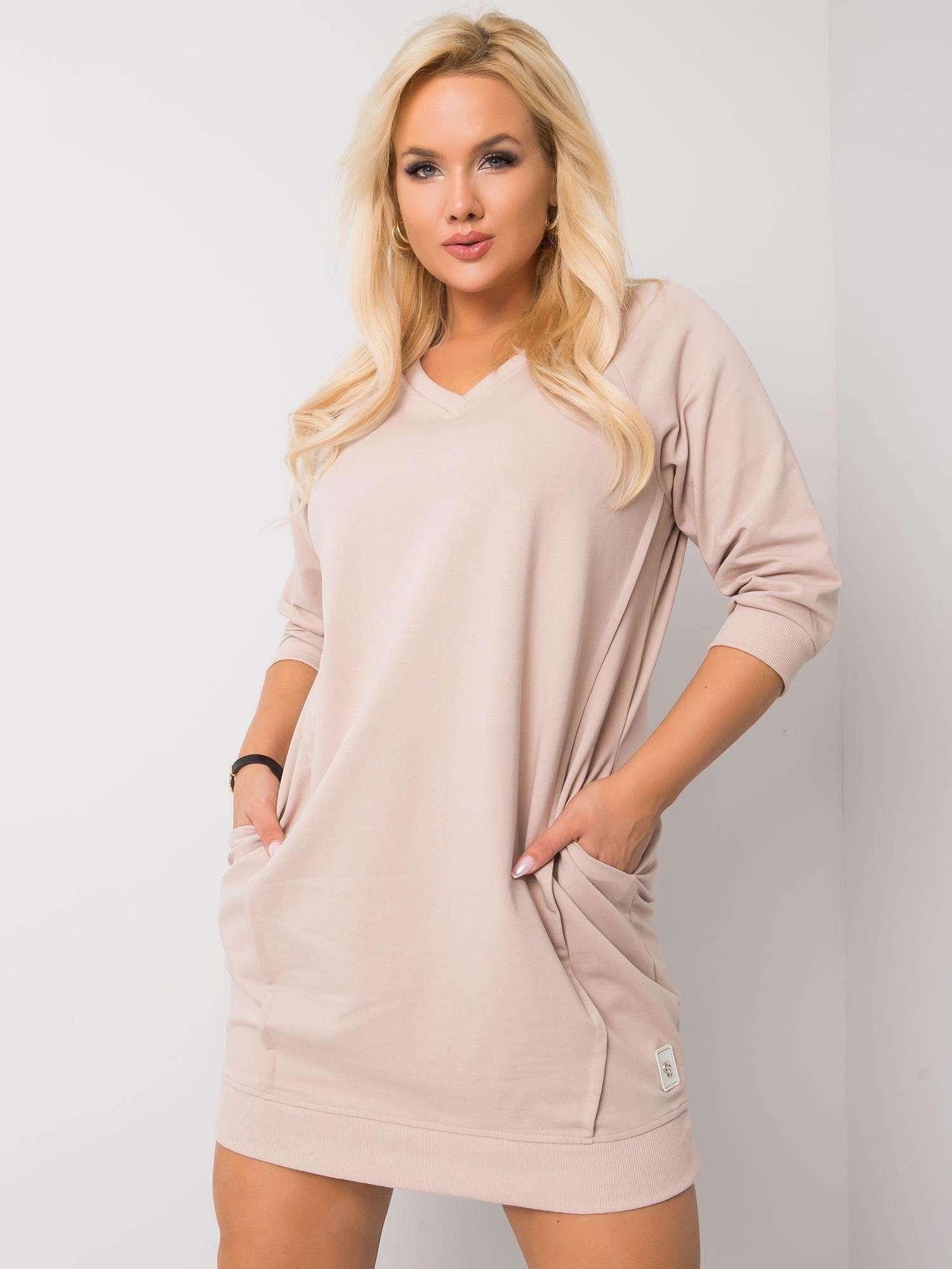 Relevance Suknelė-RV-SK-6847.59P-smėlio spalvos