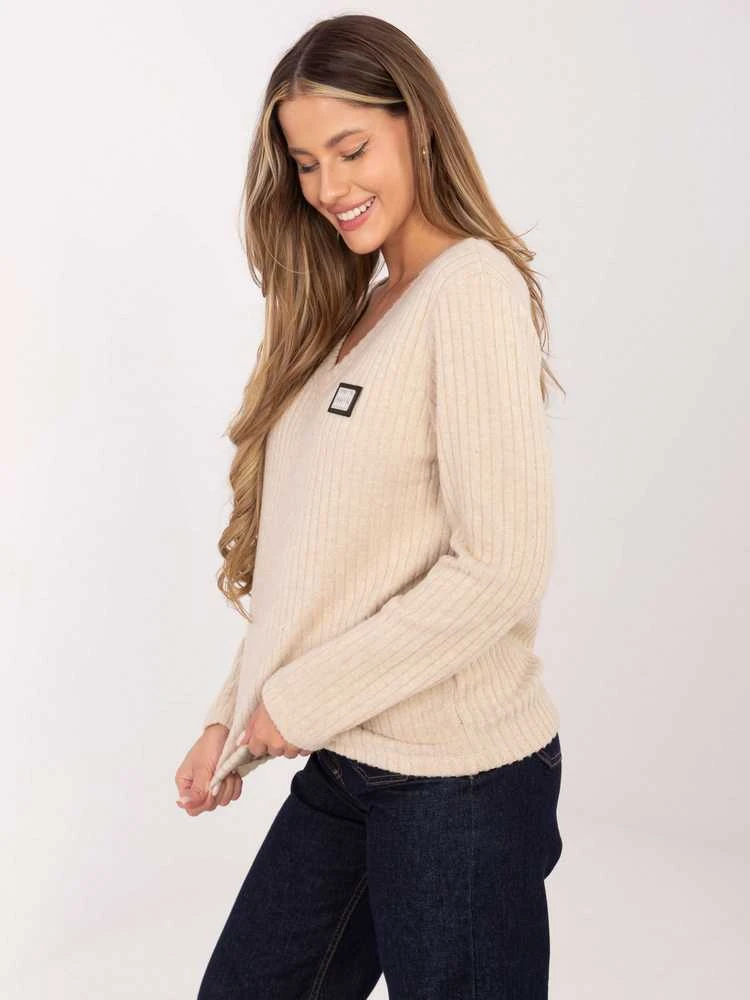 Relevance Sweter-RV-SW-A1025.80-smėlio spalva