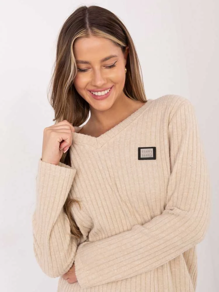 Relevance Sweter-RV-SW-A1025.80-smėlio spalva