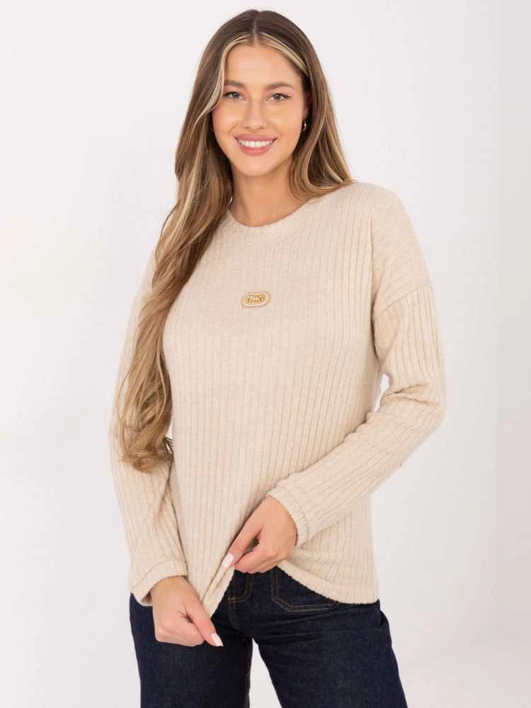 Relevance Sweter-RV-SW-A1026.52-smėlio spalva